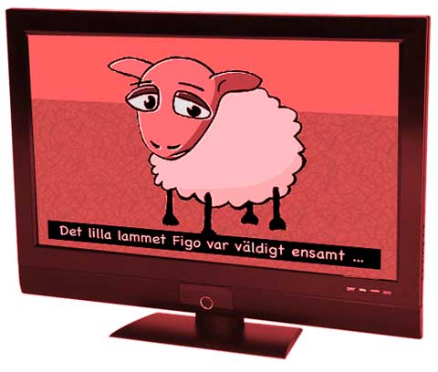 textad film på en tv